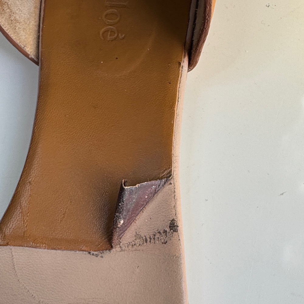 Chloe Tan and Brown Leather Sandals - Picture 6 of 6